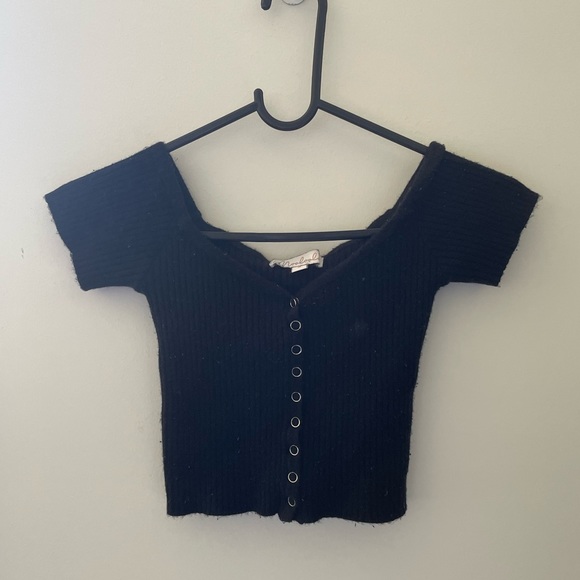 Black, off the shoulder crop top - From City Beach - Picture 3 of 3